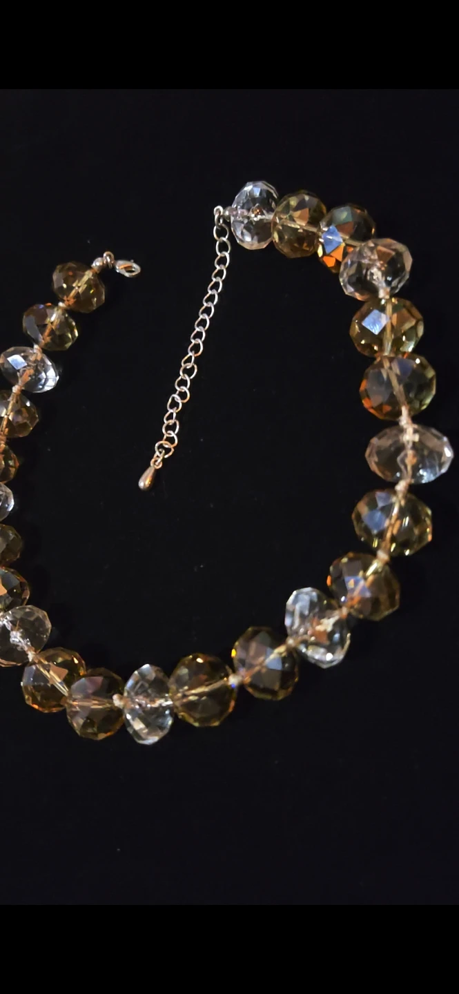 Large faucetted honey Austrian crystal necklace (heavy) - photo 3