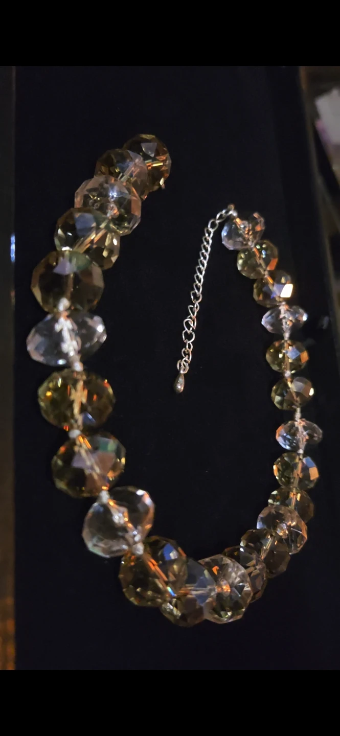 Large faucetted honey Austrian crystal necklace (heavy) - photo 4