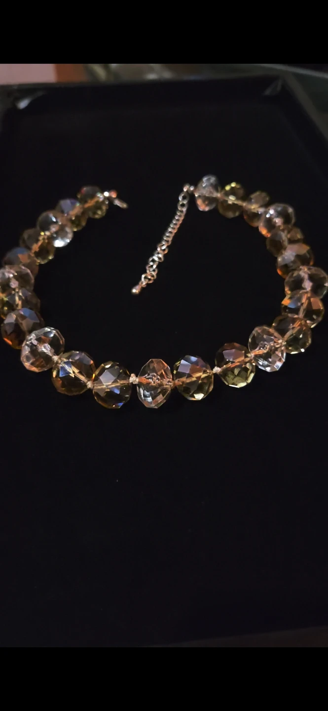 Large faucetted honey Austrian crystal necklace (heavy) - photo 5