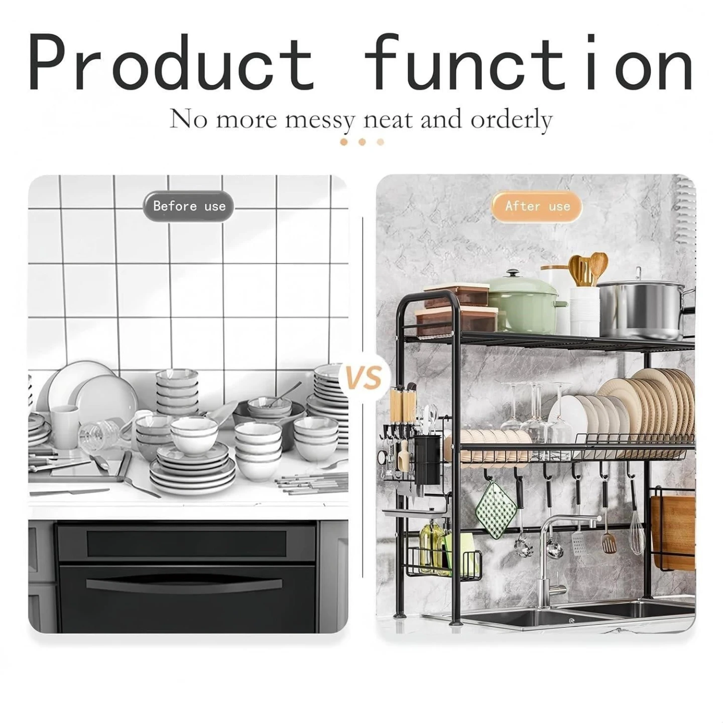 Black Over-the-Sink Dish Drying Rack - photo 2