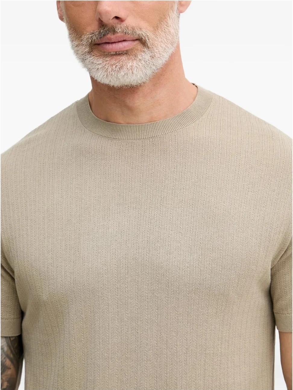 Armani Exchange Knit T-Shirt - Beige