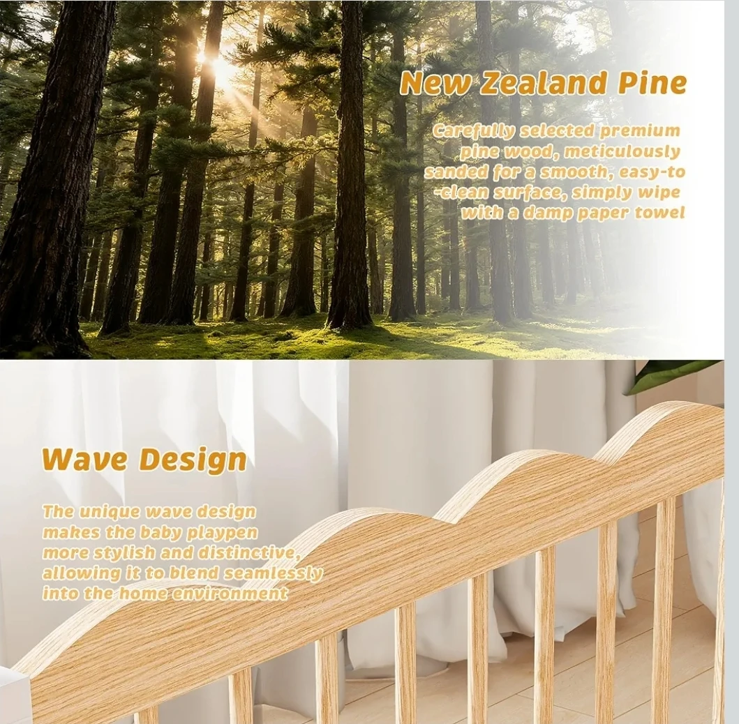 Adjustable Wooden Baby Playpen - photo 4