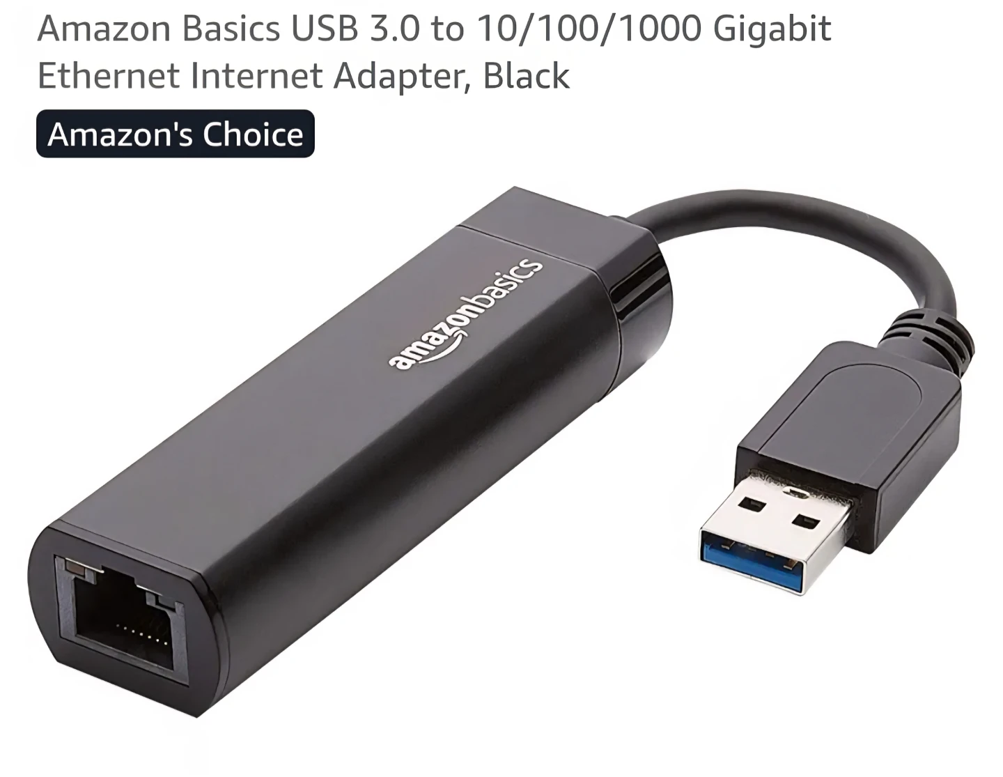 Amazon Basics USB 3.0 Gigabit Ethernet Adapter