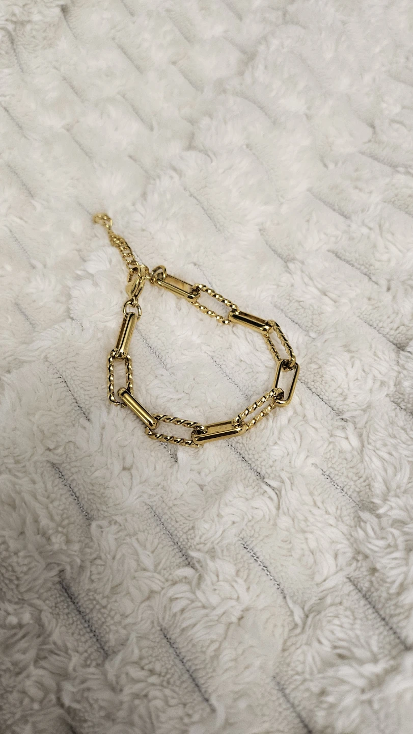 Gold Tone Link Chain Bracelet Fashion Jewelry - photo 2