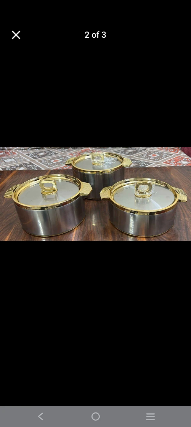 Set of 3 Round Food Warmers with Lids in each set - photo 2
