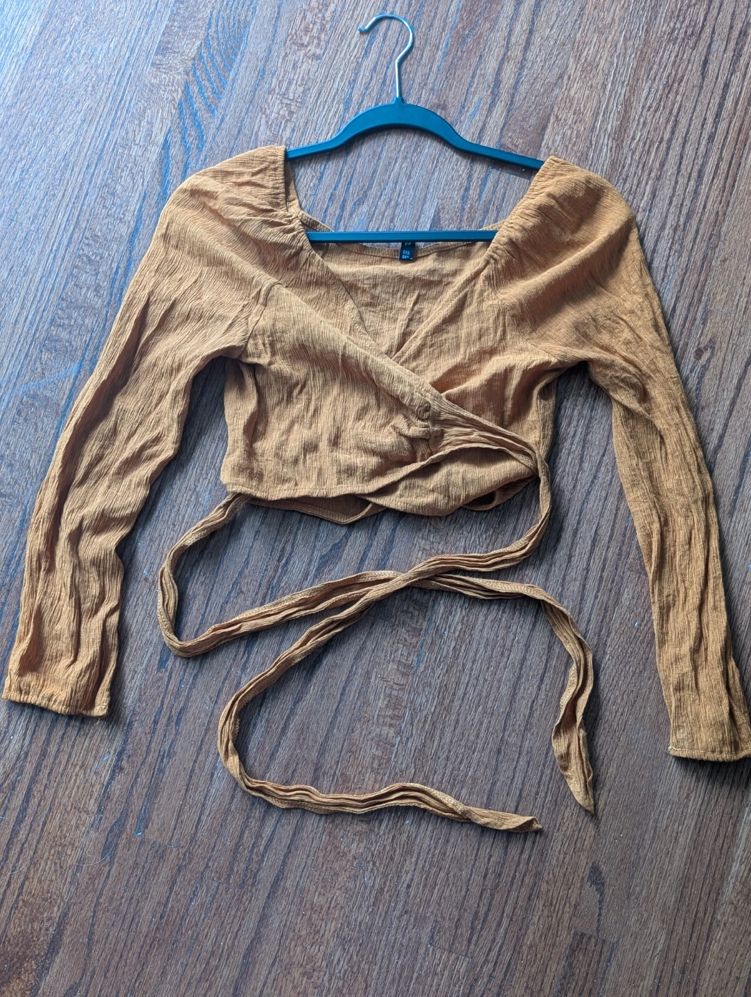 Boohoo Wrap Top - Mustard Yellow