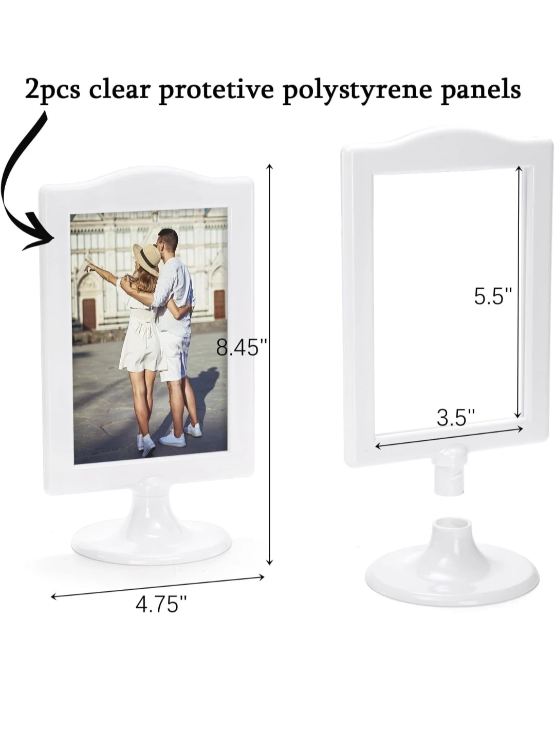 White Table Number Photo Holders (Set of 10)