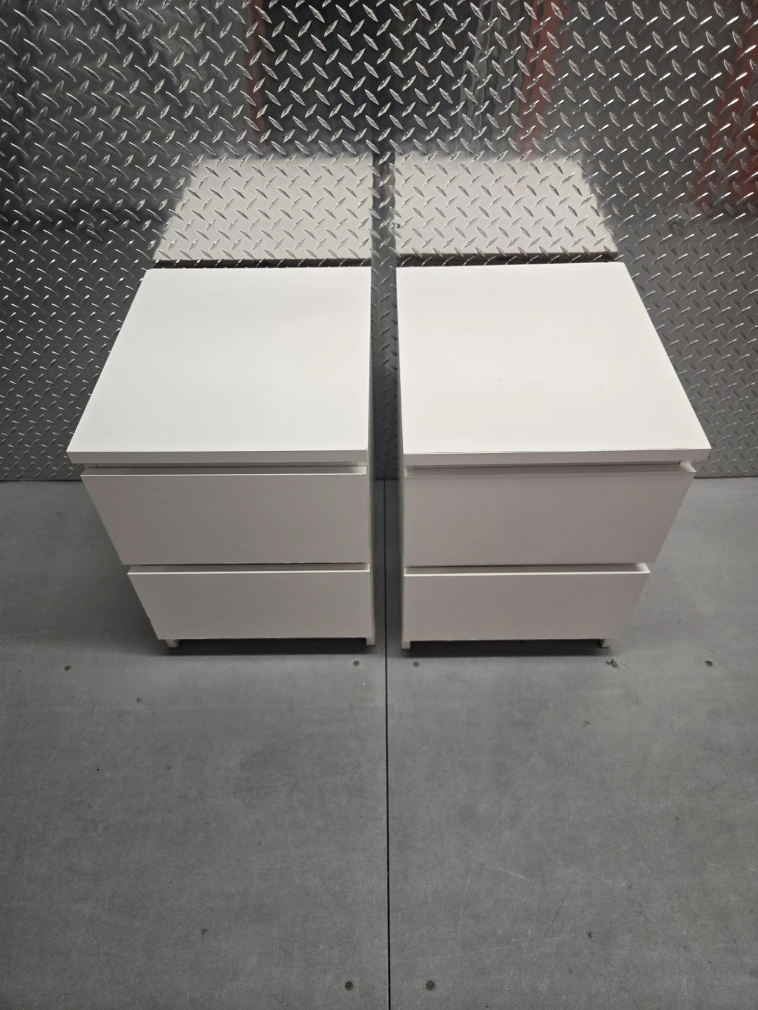 Pair of IKEA MALM 2-Drawer White Nightstands- $30 for both - photo 2