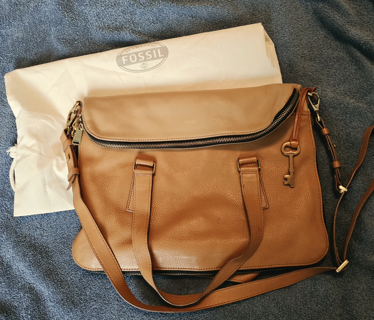 Fossil Preston Tan/Camel Expandable Bag