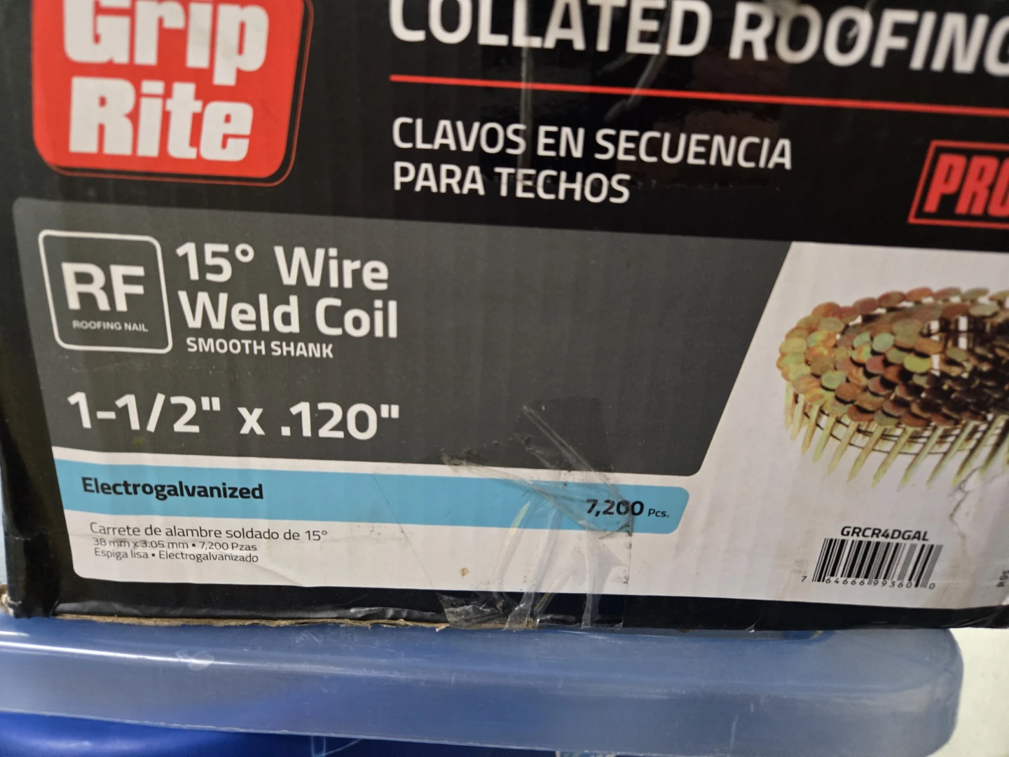 Grip-Rite 1-1/2" Electrogalvanized Wire Weld Coil Roofing Nails - photo 4