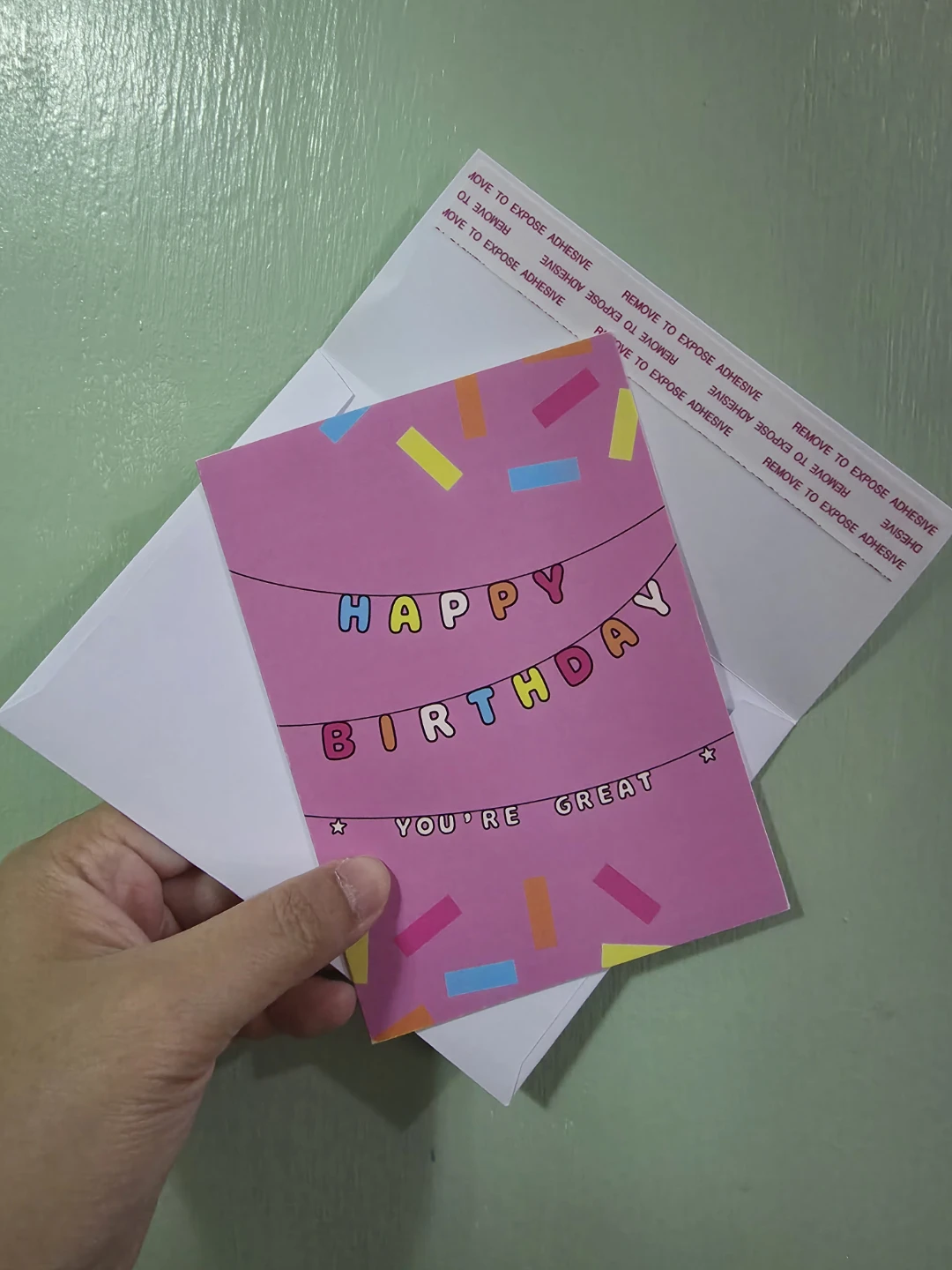 Pink Birthday Card with Envelope ⚽️