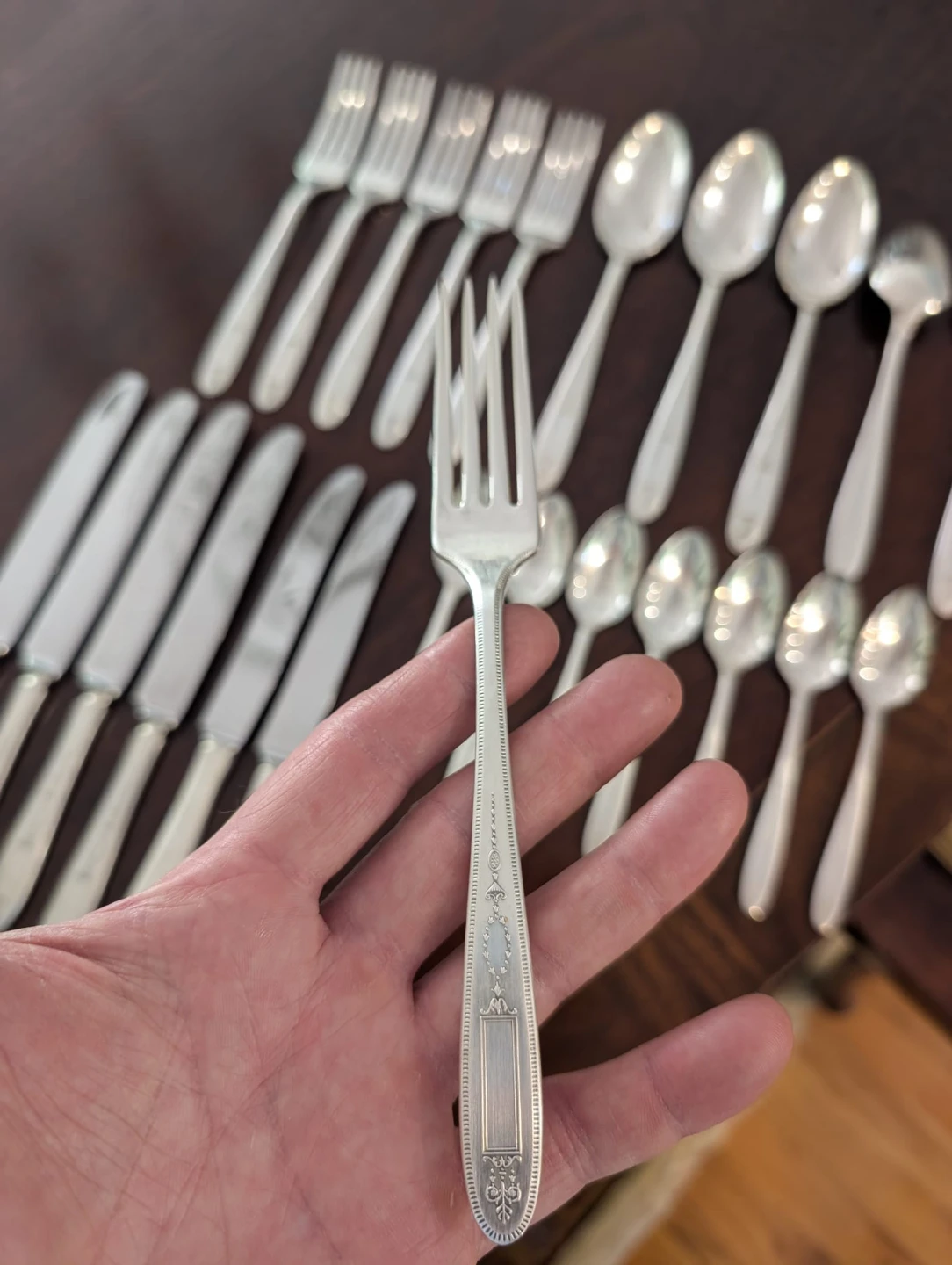 Vintage Set of 6 Silver Cutlery flatware Grosvenor 1921 Oneida - photo 2