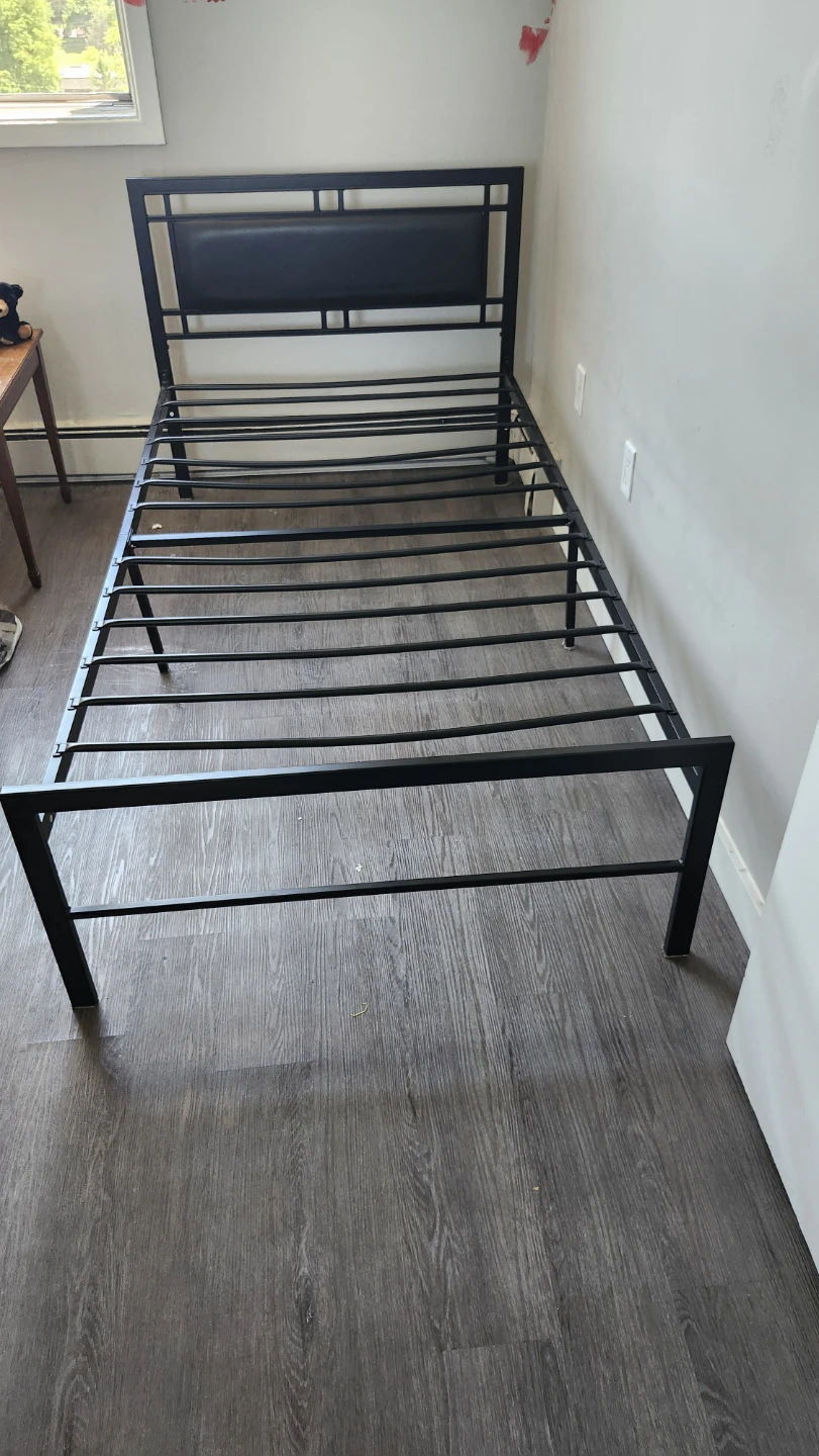 Twin Metal Platform Bed Frame with Headboard