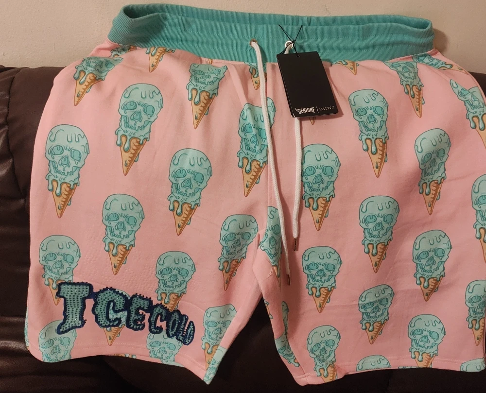 Icecold Pink Skull Ice Cream Shorts