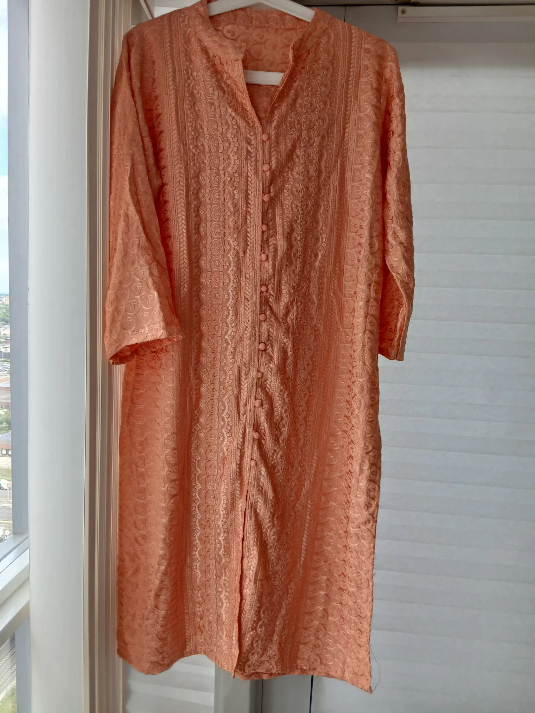 Peach Embroidered Kurti - photo 3