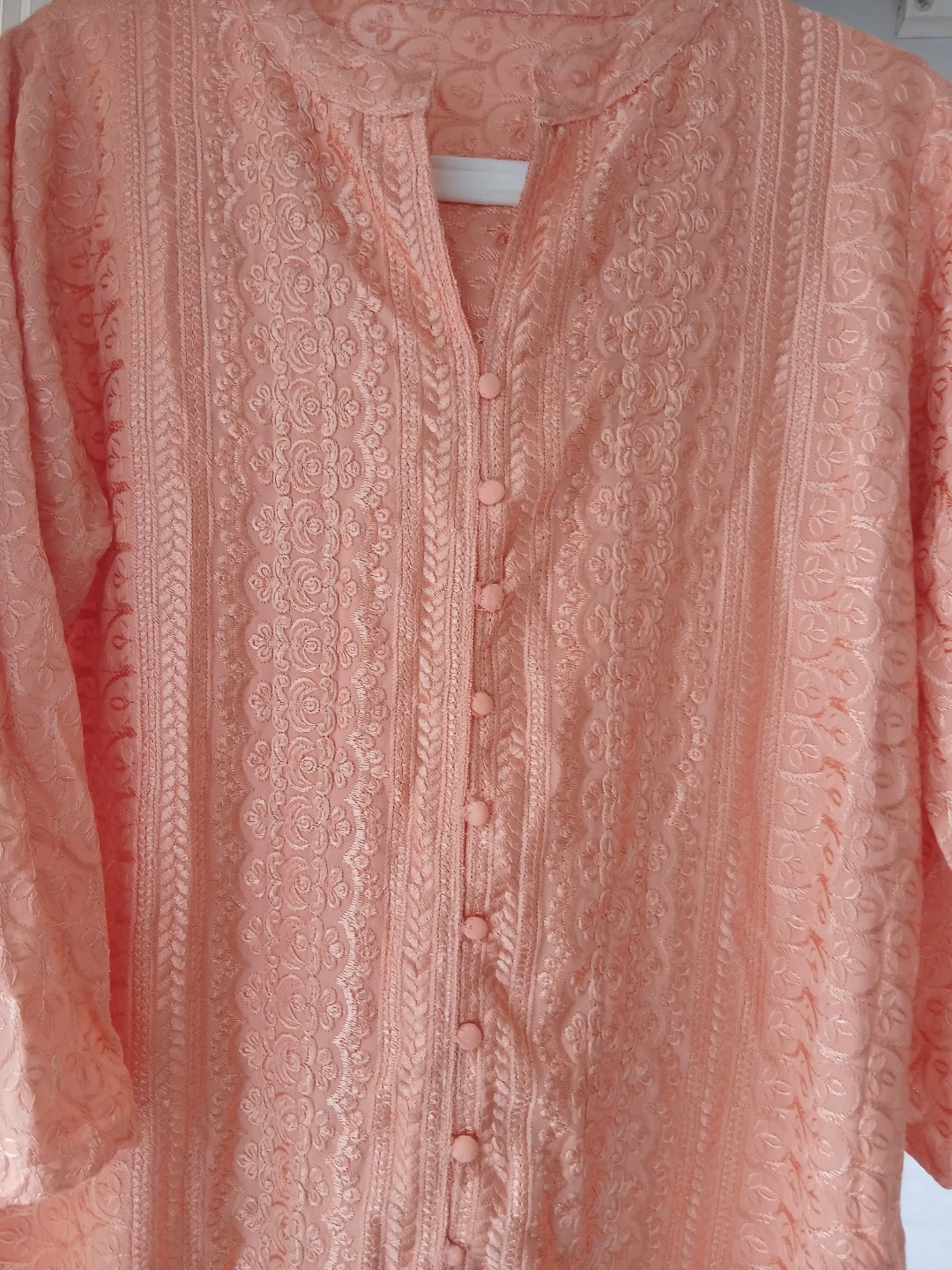 Peach Embroidered Kurti - photo 4
