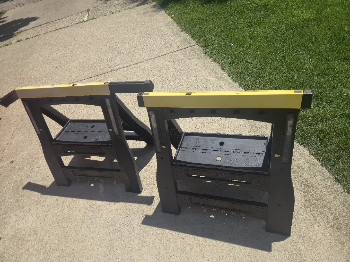 Two Black and Yellow Sawhorses - photo 2