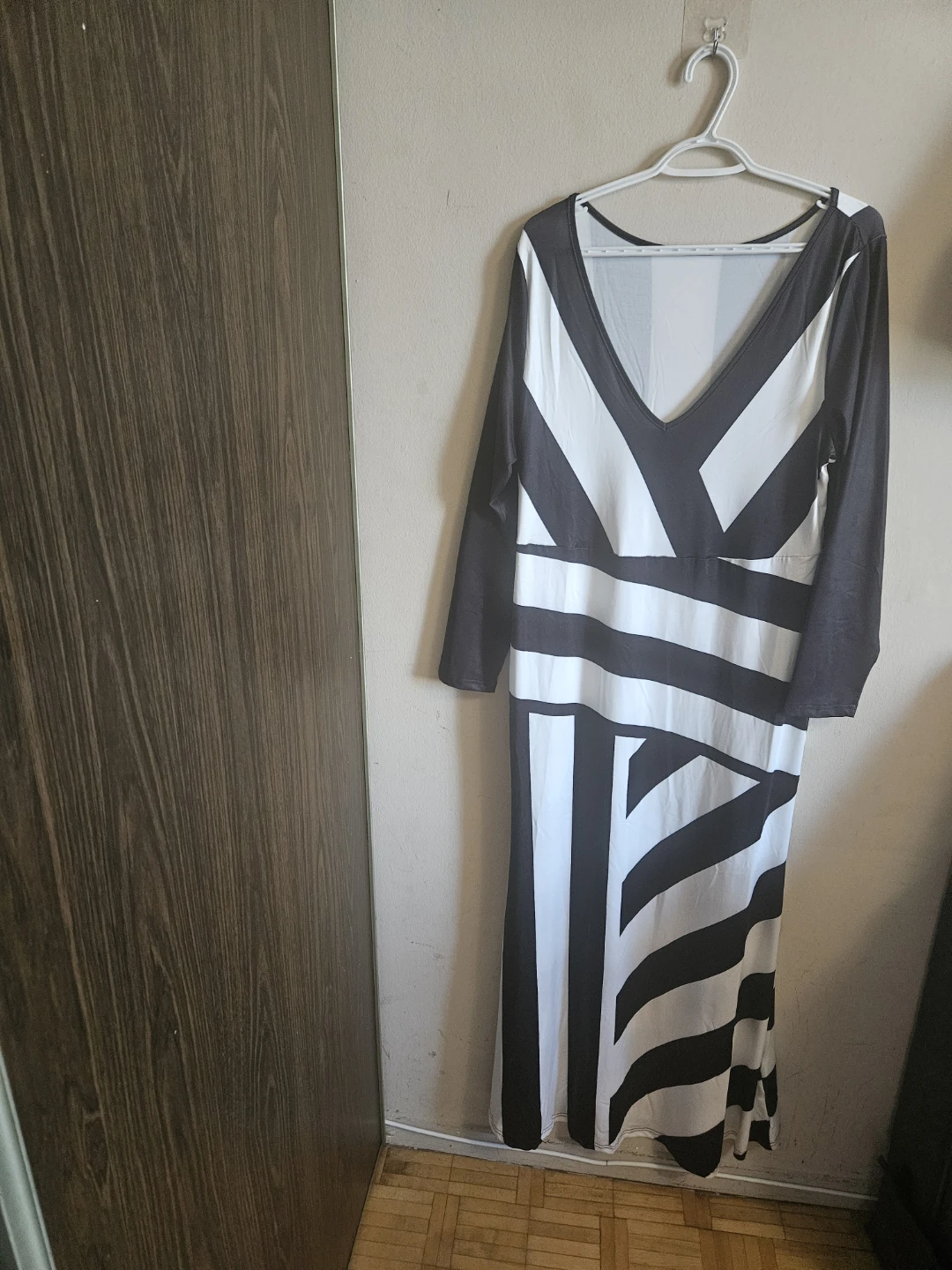 Black and White Striped Maxi Dress