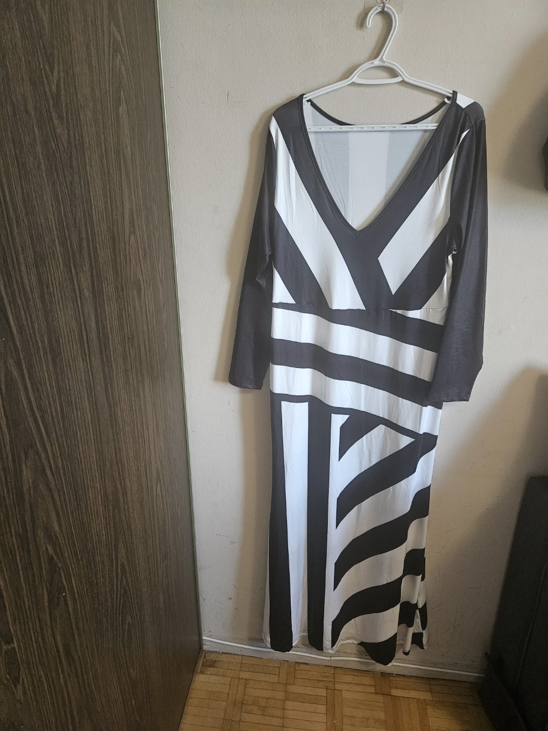 Black and White Striped Maxi Dress - photo 2