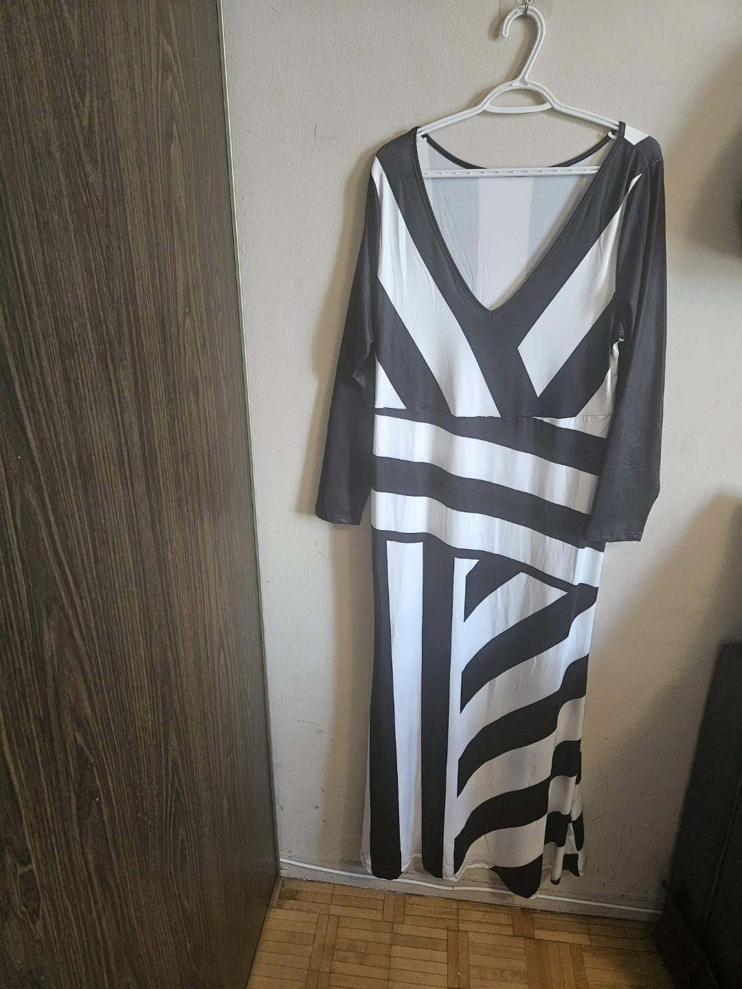 Black and White Striped Maxi Dress - photo 3
