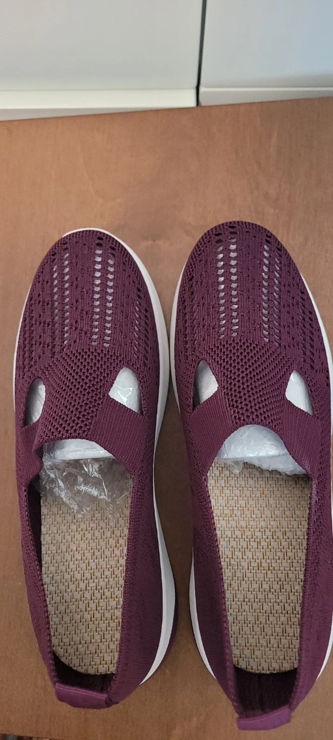 Women's Burgundy Slip-On Sneakers