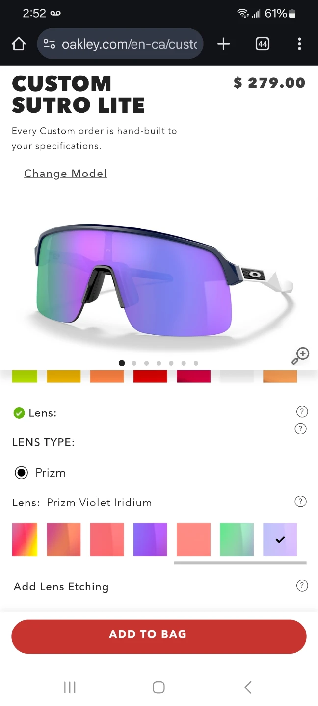 Oakley Sutro Lite Prizm Violet Sunglasses