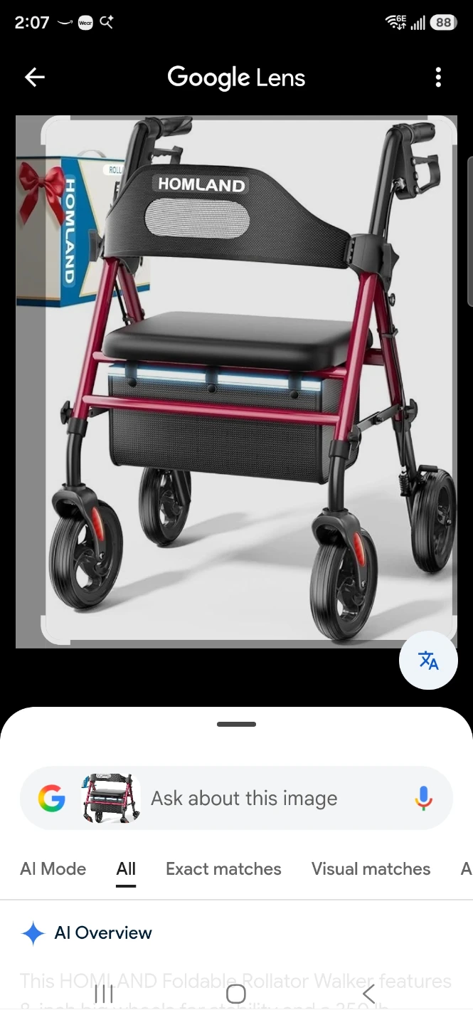 HOMLAND Foldable Rollator Walker with Seat