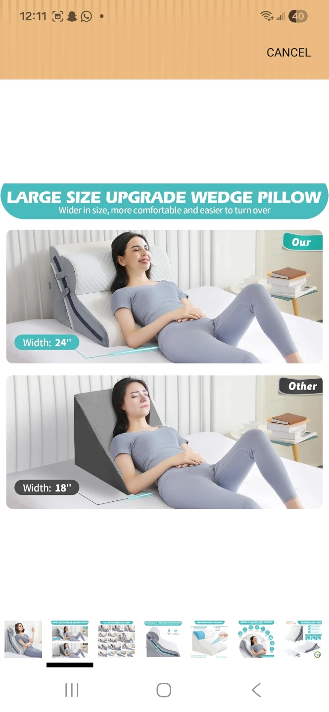 White 3 Piece Wedge Pillow Set - photo 4
