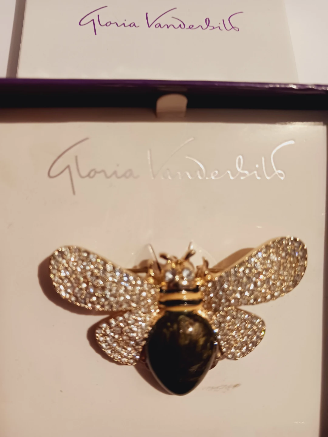 NEW !! GLORIA VANDERBILT SWAROVSKI CRYSTAL BEE BROOCH - photo 4