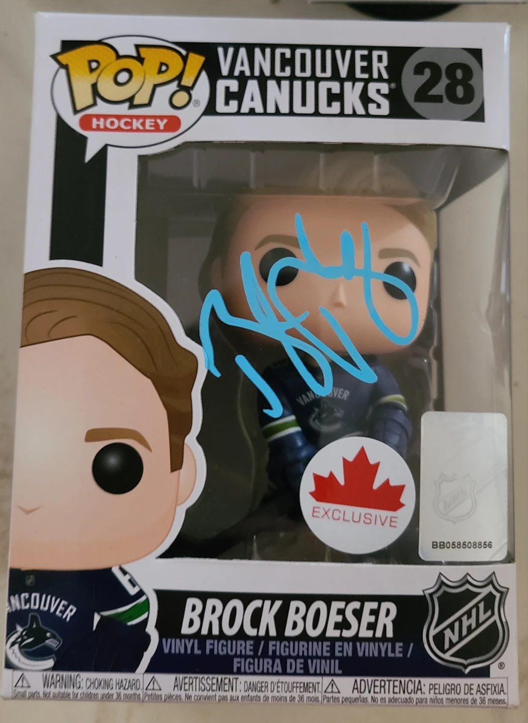 Brock Boeser Autographed  Vancouver Canucks Funko Pop with COA