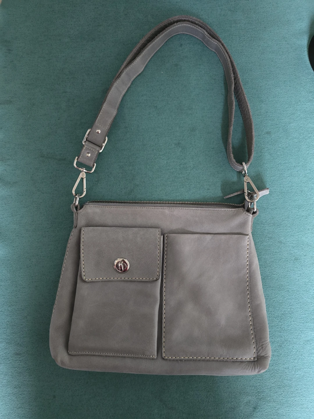 Roots Grey Leather Shoulder Bag - photo 2