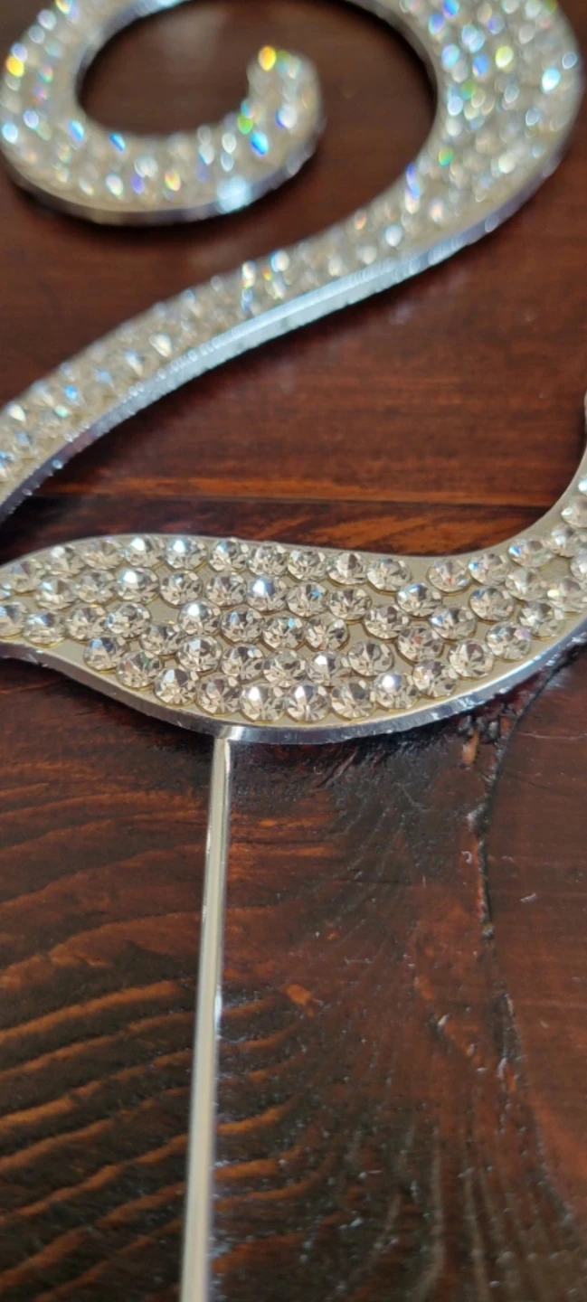 Silver "25" Cake Topper with Rhinestones - photo 4