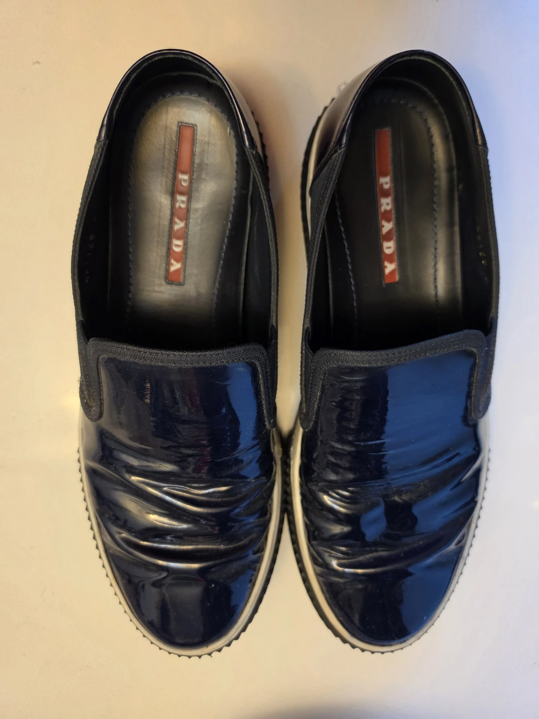 Prada Patent Leather Slip-On Sneakers