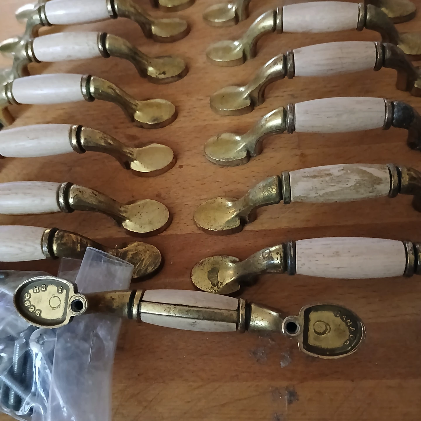 Cabinet Drawer Pulls - Wood and Brass Finish - photo 3
