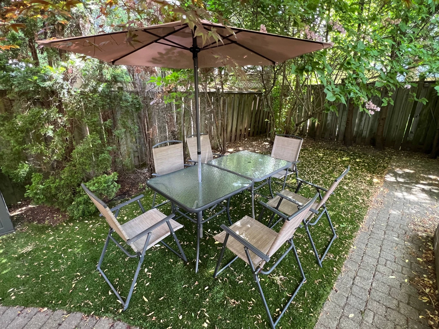 Patio Dining Set with Umbrella - photo 2