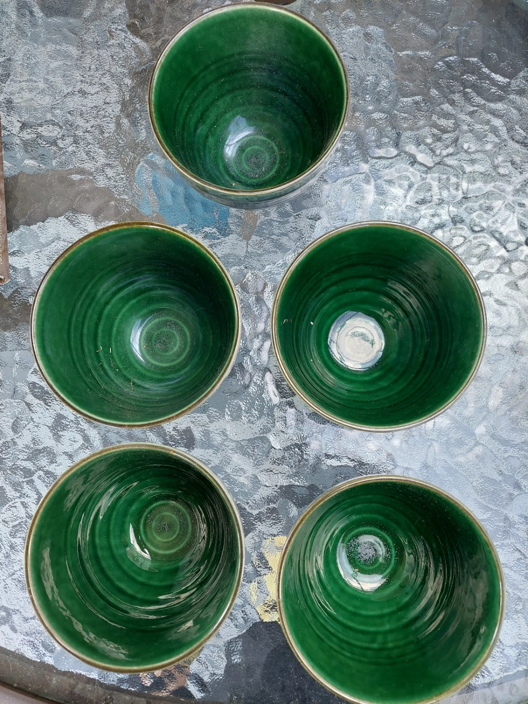 Set of 5 Green Ceramic Bowls - photo 2