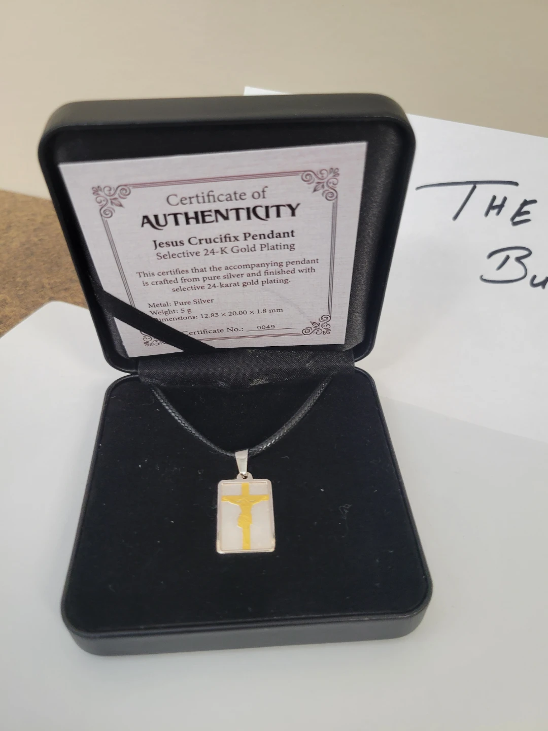 Jesus Crucifix Pendant - Pure Silver with 24K Gold Plating - photo 2