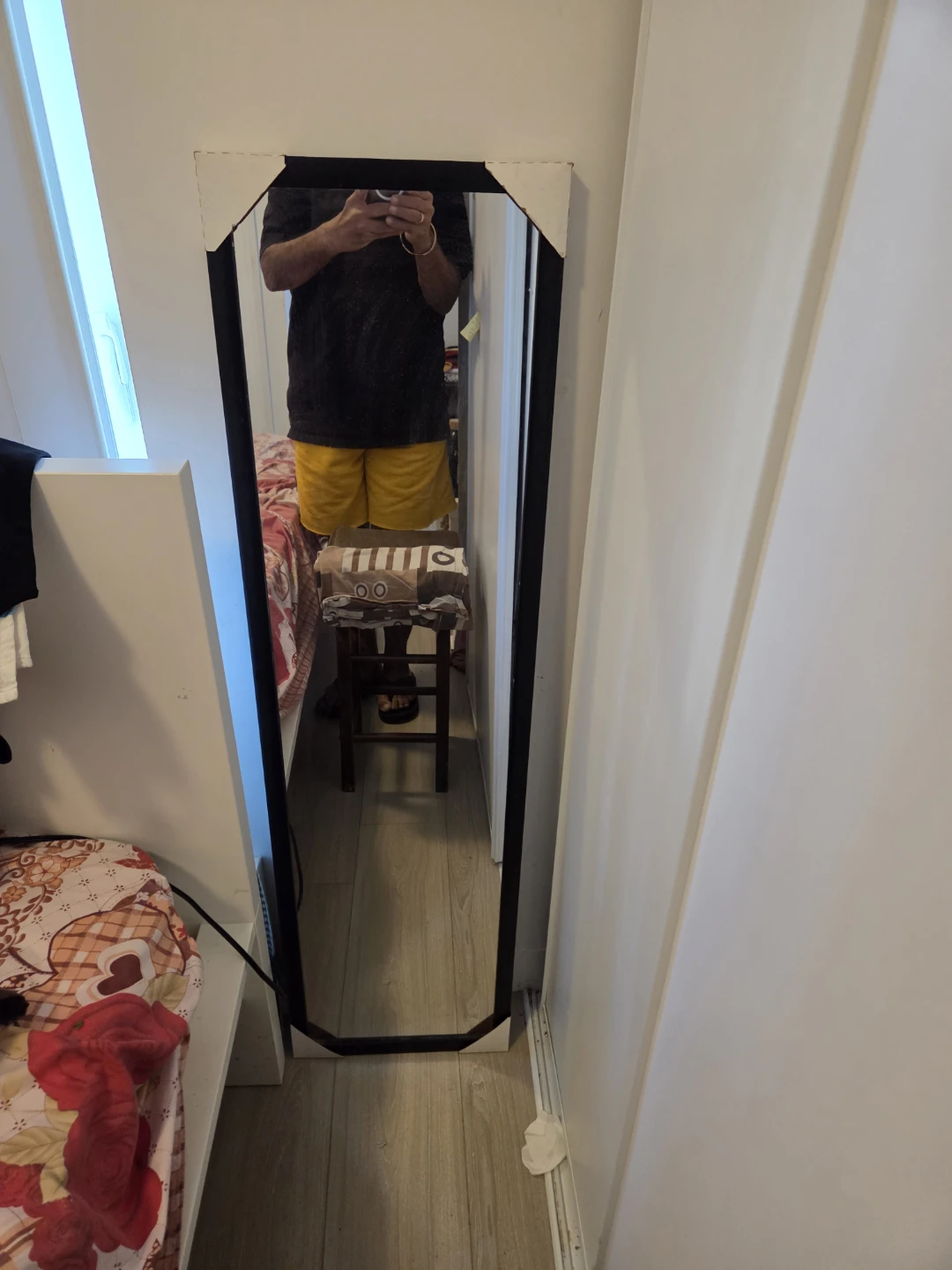 Tall Mirror with Black Frame