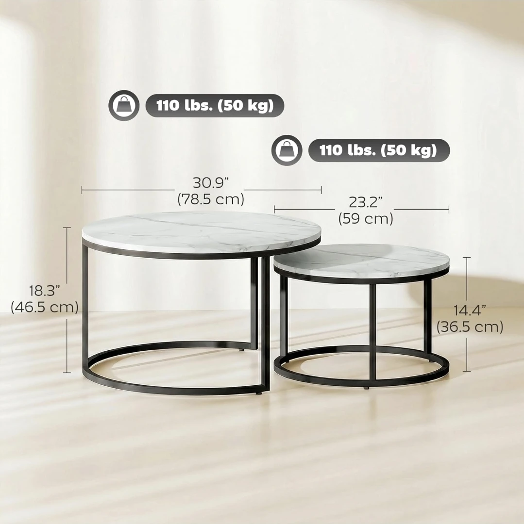 Set of 2 Nesting Coffee Tables - photo 2