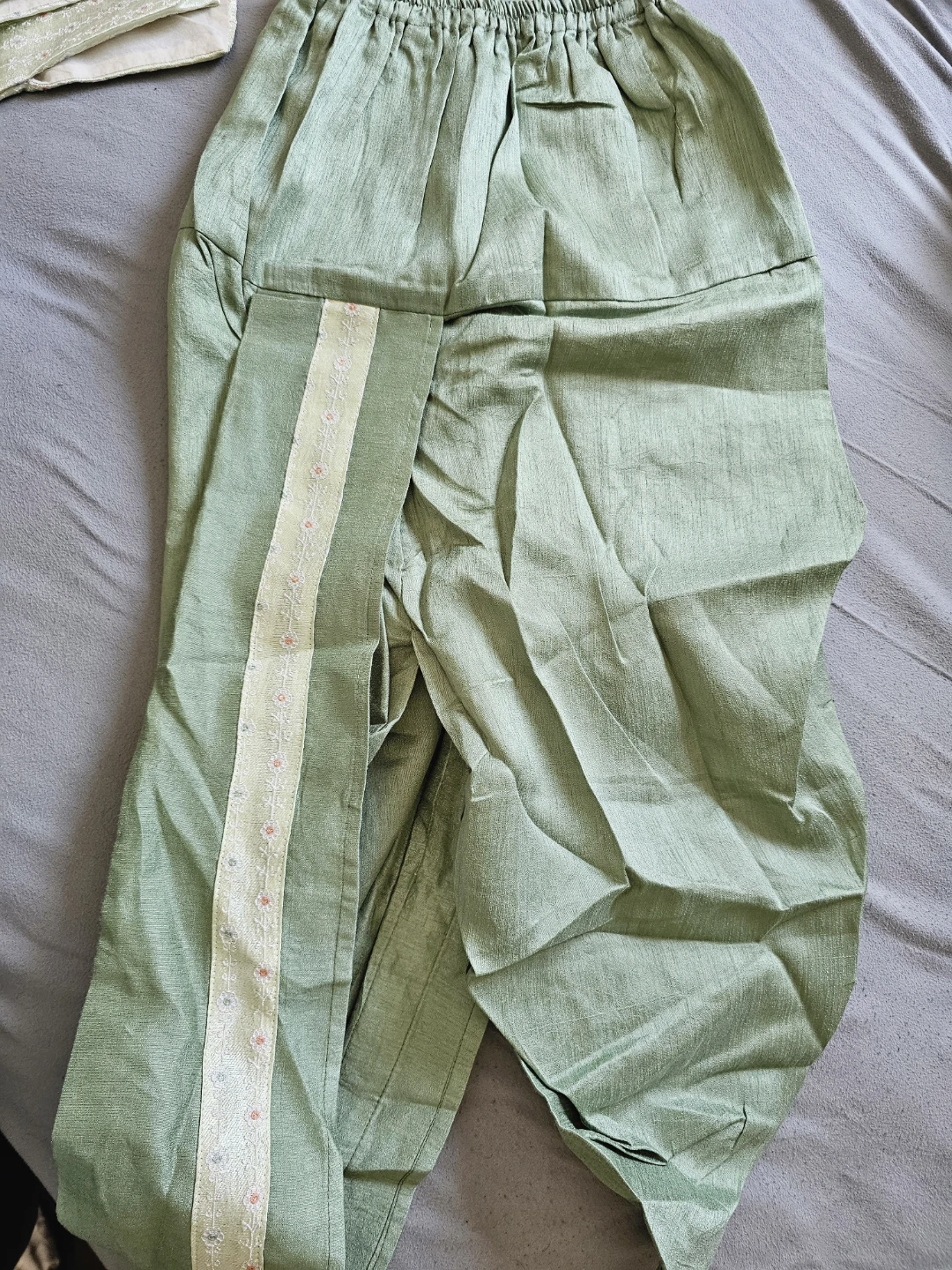 Light Green Woven Vest and Dhoti Set - photo 4