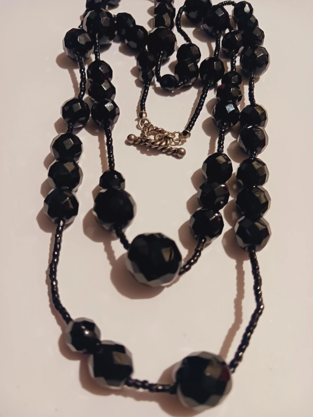 Black Stone Beaded Necklace - photo 3