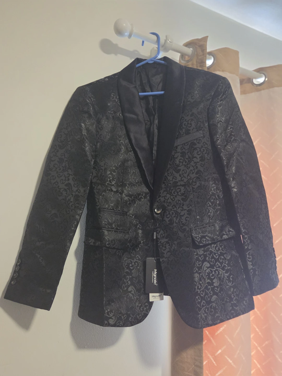 Men's Black Jacquard Blazer