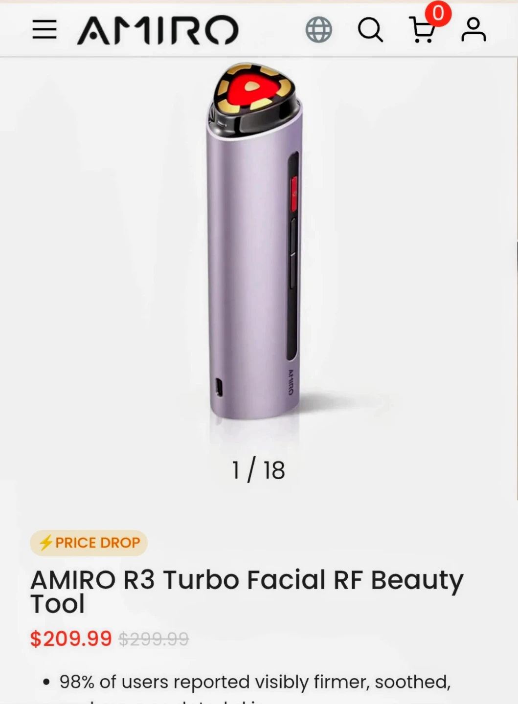 AMIRO R3 Turbo Facial RF Beauty Tool