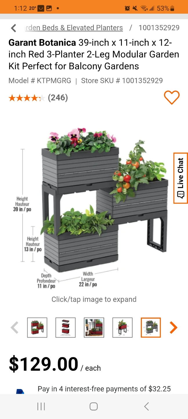 Garant Botanica 39-inch 3-Planter Modular Garden Kit