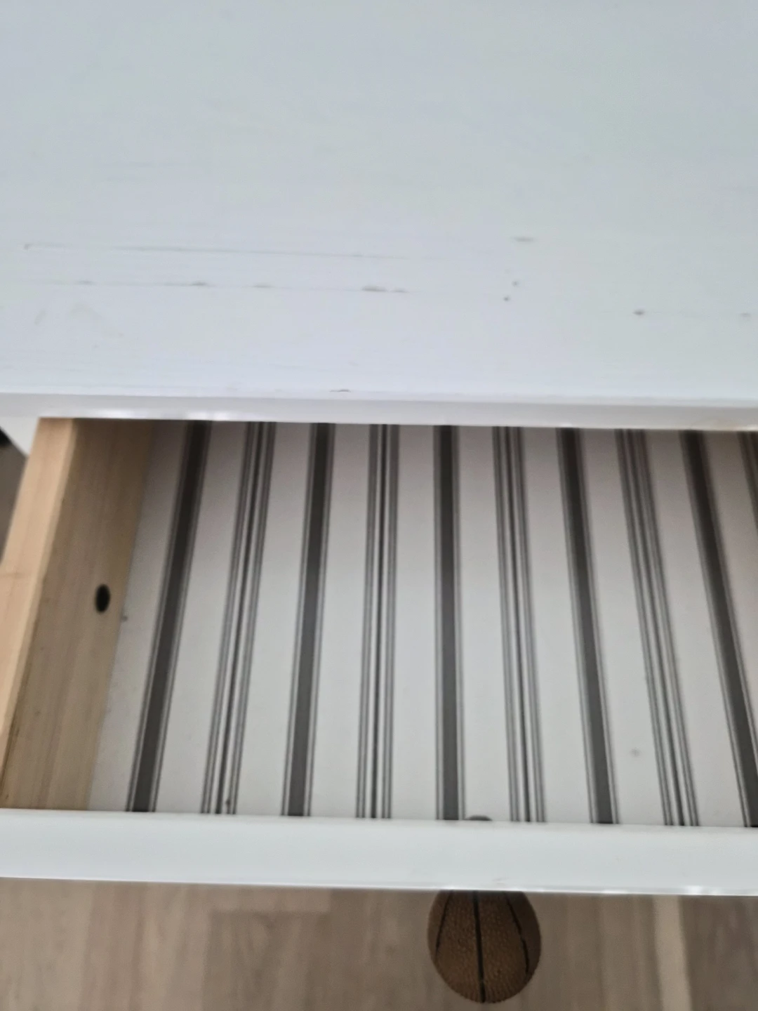 White Side Table with Drawer - photo 2