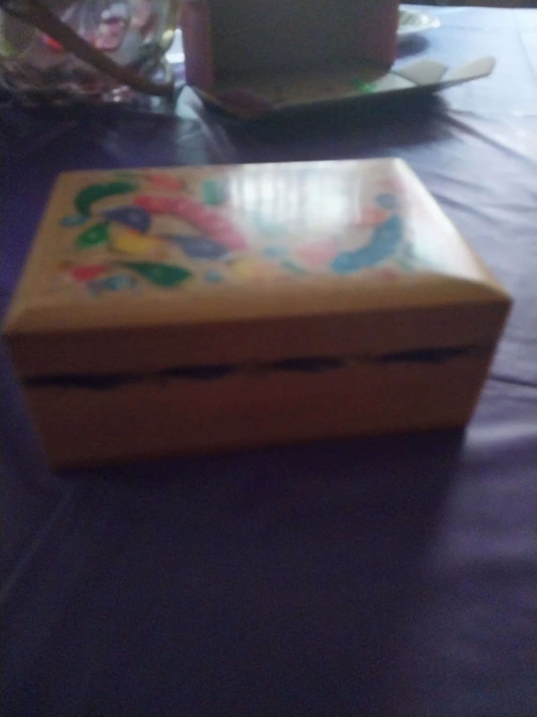 ⚽️Hand-Painted Floral Wooden Keepsake Box⚽️ - photo 3