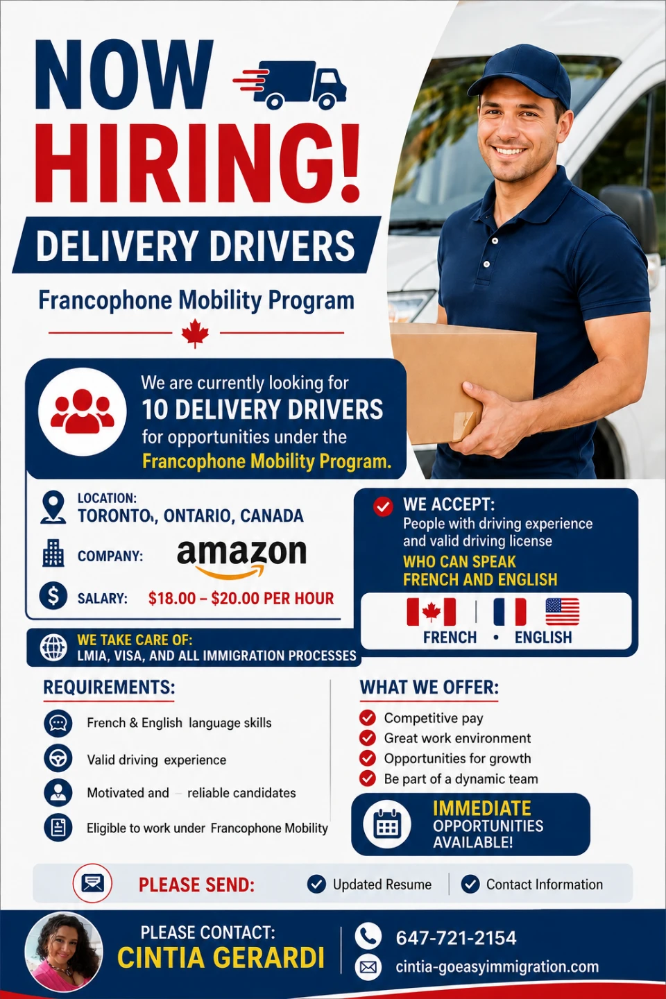 Amazon Delivery Drivers - Francophone Mobility Program - Toronto