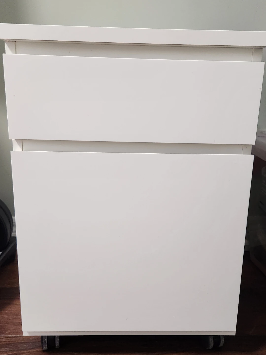White Rolling File Cabinet