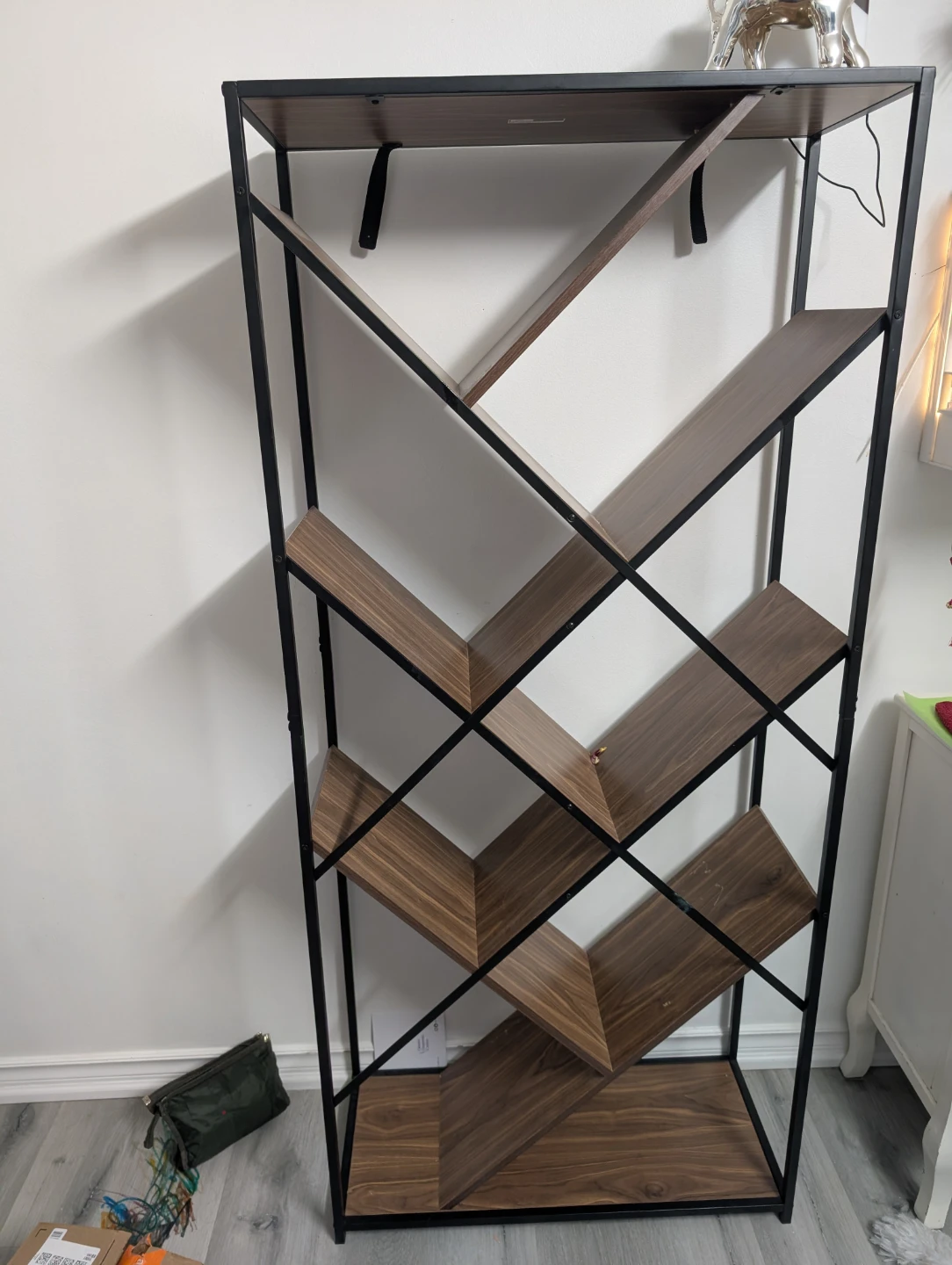 Tall Metal & Wood Bookshelf