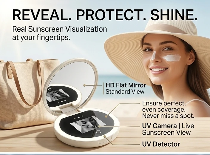 UV Camera Sunscreen Mirror